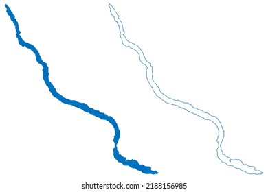 Lake Chelan (United States, North America, Us) Map Vector Illustration, Scribble Sketch Map