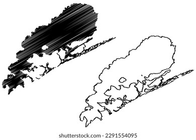 Lake Chilika (Republic of India) map vector illustration, scribble sketch map