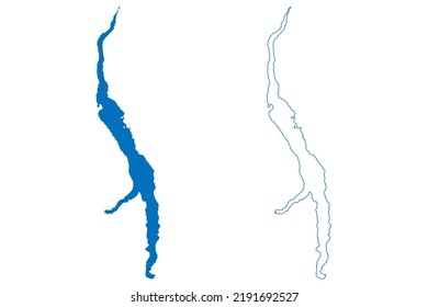 Lake Chilko (Canada, North America) map vector illustration, scribble sketch Tsilhqox Biny map