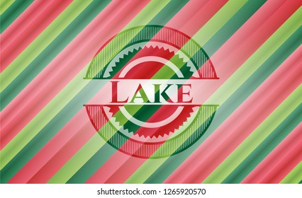 Lake christmas badge background.