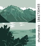 Lake Clark National Park and Preserve in Anchorage Alaska United States  Poster Art Color