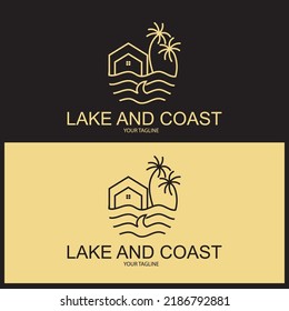 lake and coast icon vector illustration template design