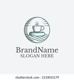 Lake coffee logo vector, perfect to use for your restaurant, cafe or related business.