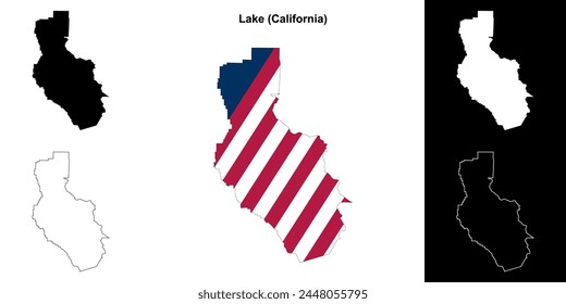 Lake County (California) outline map set