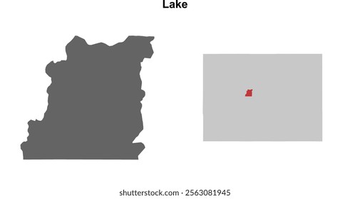 Lake County (Colorado) blank outline map set