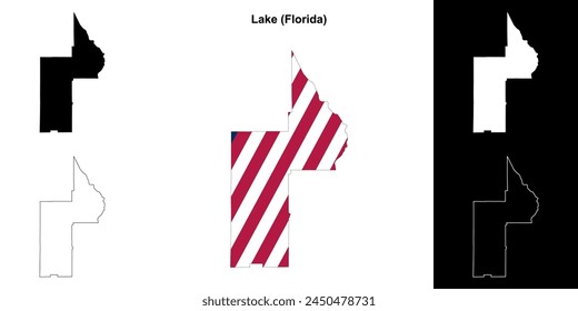 Lake County (Florida) outline map set