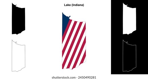 Lake County (Indiana) Outline-Kartenset