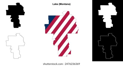 Lake County (Montana) outline map set