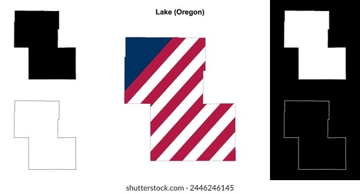 Lake County (Oregon) outline map set