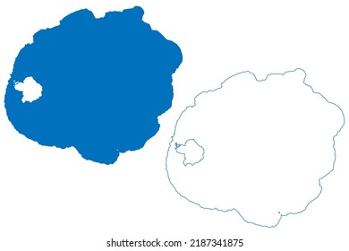 Lake Crater (United States, North America, Us) Map Vector Illustration, Scribble Sketch Map