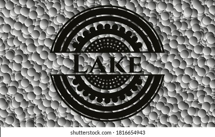 Lake dark emblem with bubbles background. Vector Illustration. Detailed. 