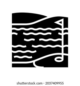 lake and field golf playground glyph icon vector. lake and field golf playground sign. isolated contour symbol black illustration