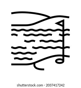 lake and field golf playground line icon vector. lake and field golf playground sign. isolated contour symbol black illustration