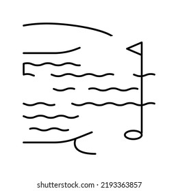 lake and field golf playground line icon vector. lake and field golf playground sign. isolated contour symbol black illustration