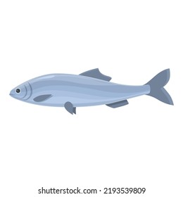 Lake fish icon cartoon vector. Sea herring. Sardine food