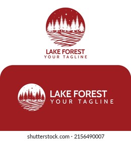 Lake Forest Logo Vector Illustration . suitable for your vintage logo