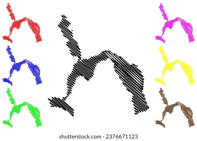Lake Futalaufquen (South America, Argentine Republic, Argentina) map vector illustration, scribble sketch Lago Futalaufquen map