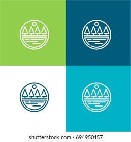 Lake Green And Blue Material Color Minimal Icon Or Logo Design