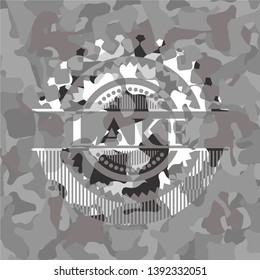 Lake grey camouflage emblem. Vector Illustration.