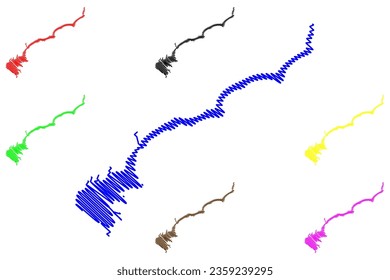 Lake Hanna (Islamic Republic of Pakistan) map vector illustration, scribble sketch Hanna Reservoir map