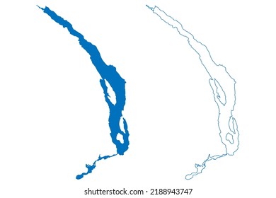 Lake Harrison (Canada, North America) map vector illustration, scribble sketch map