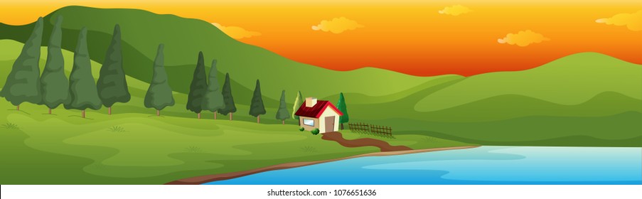 A Lake House in the Big Valley illustration