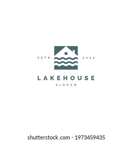 Lake and House Logo Design Template