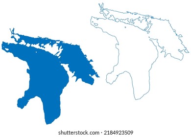 Lake Huron (Canada, United States, North America, Us, Great Lakes) Map Vector Illustration, Scribble Sketch Map