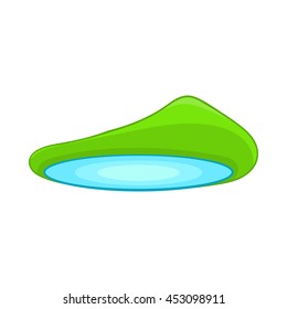 Lake icon in cartoon style on a white background