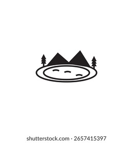 Icono de lago Ilustración Elemento Diseño