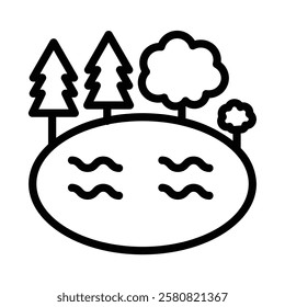 Lake icon illustration in line style. Perfect for website mobile app presentation. Suitable for any user interface and user experience