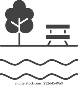Lake Icon image. Suitable for mobile application.
