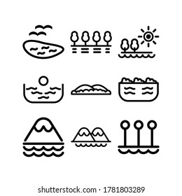 lake icon or logo isolated sign symbol vector illustration - Collection of high quality black style vector icons
