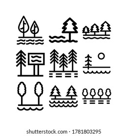 lake icon or logo isolated sign symbol vector illustration - Collection of high quality black style vector icons
