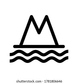 lake icon or logo isolated sign symbol vector illustration - high quality black style vector icons
