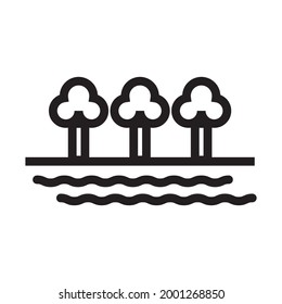 Symbol oder Logo, Vektorgrafik von isolierten Zeichen Symbol, Vektorgrafik mit hochwertiger schwarzer Umrisslinie.