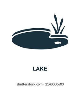 Lake icon. Monochrome simple Lake icon for templates, web design and infographics