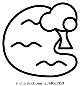 lake icon with outline style. Suitable for website design, logo, app and UI. Based on the size of the icon in general, so it can be reduced.