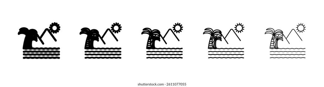 Lake icon Symbol mark in Outline style