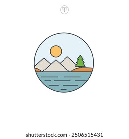 Lake icon symbol vector illustration isolated on white background