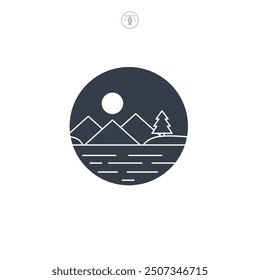 Lake icon symbol vector illustration isolated on white background