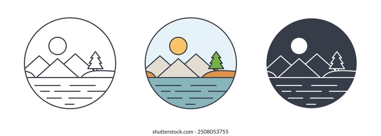 Lake icon symbol vector illustration isolated on white background