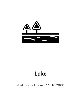 Lake icon vector isolated on white background, logo concept of Lake sign on transparent background, filled black symbol