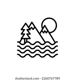 Lake icon in vector. Logotype