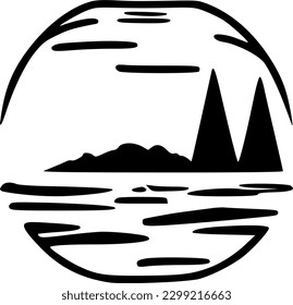 lake icon vector symbol design illustration