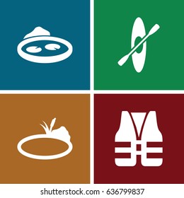 Lake icons set. 