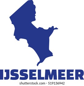 Lake IJsselmeer silhouette with name