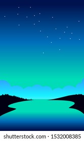 lake in an island scenery wallpaper vector design. eps10