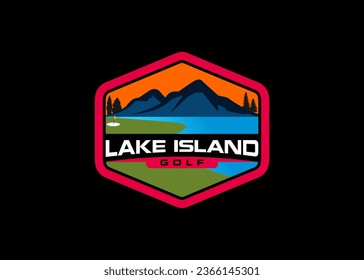  lake island vector logo design