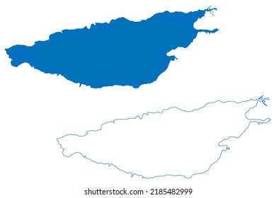 Lake Issyk-Kul (Kyrgyzstan, Kyrgyz Republic) map vector illustration, scribble sketch Issyk Kul or Ysyk-Köl map